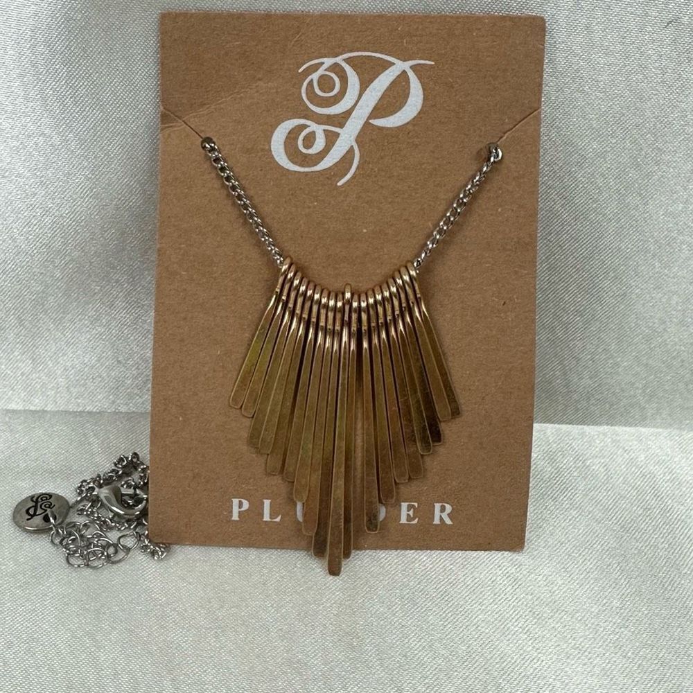 Plunder gold with silver chain necklace
